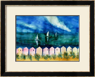 Beach Huts And Dunes by Mary Stubberfield Pricing Limited Edition Print image