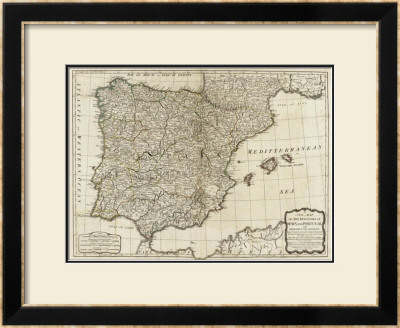 New Map Of The Kingdoms Of Spain And Portugal, C.1790 by Thomas Kitchin Pricing Limited Edition Print image
