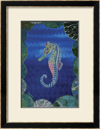 Seahorse On Blue by Rogest Pricing Limited Edition Print image