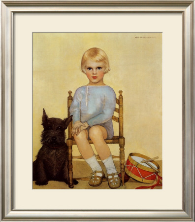 Boy With Dog, 1933 by Maria Dekammerer Pricing Limited Edition Print image