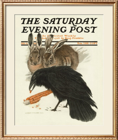 Crow And Rabbits, C.1916 by Charles Livingston Bull Pricing Limited Edition Print image