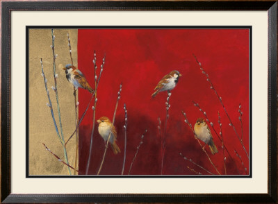 Sparrows In Willow by Ellen Granter Pricing Limited Edition Print image