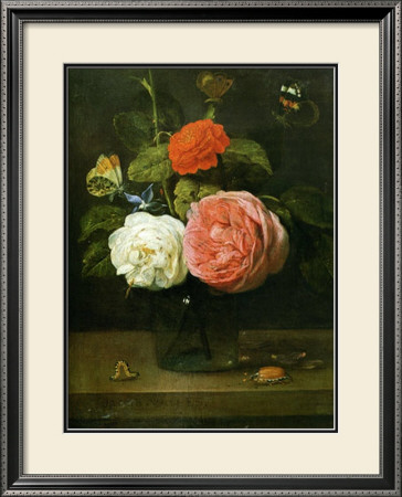 Bouquet De Roses Avec Papaillons Et Insectes by Jacob Fopsen Van Es Pricing Limited Edition Print image