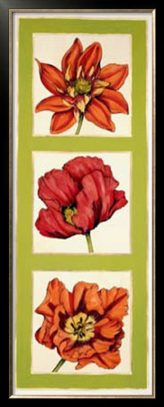 Flower Trio In Green I by Jennifer Goldberger Pricing Limited Edition Print image