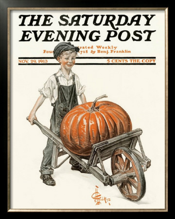 Pumpkin In Wheelbarrow, C.1913 by Joseph Christian Leyendecker Pricing Limited Edition Print image