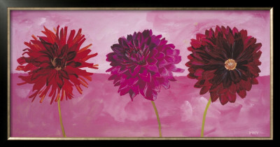 Dahlias Vermillon, Fischia, Carmin by Valerie Roy Pricing Limited Edition Print image