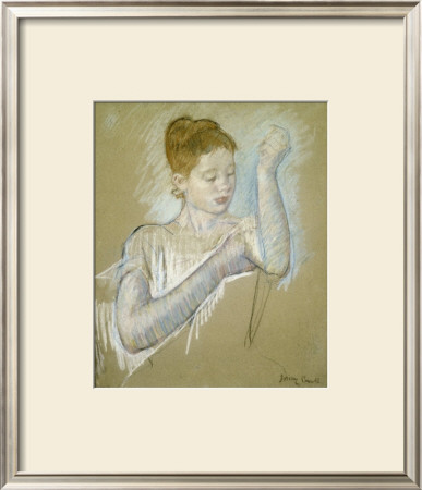 The Long Gloves by Mary Cassatt Pricing Limited Edition Print image