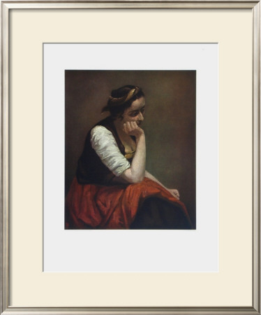 Pensive Girl by Jean-Baptiste-Camille Corot Pricing Limited Edition Print image