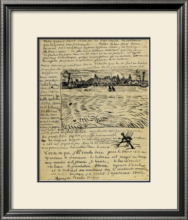 Sketch Of Summer Evening In Arles In A Letter To Emile Bernard by Vincent Van Gogh Pricing Limited Edition Print image