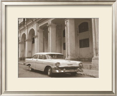 Car In Front Of Pillared Building by Nelson Figueredo Pricing Limited Edition Print image