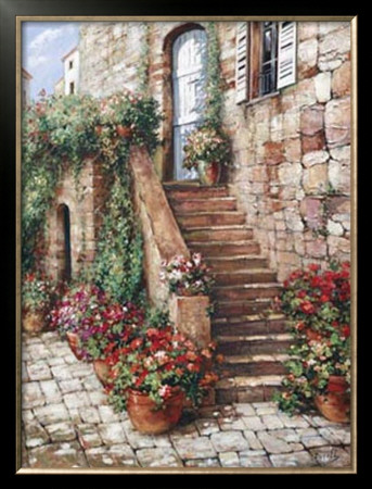 Stone Stairway, Perugia by Roger Duvall Pricing Limited Edition Print image