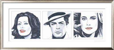 Sophia Loren, Marcello Mastroianni, Catherine Deneuve by Bob Celic Pricing Limited Edition Print image