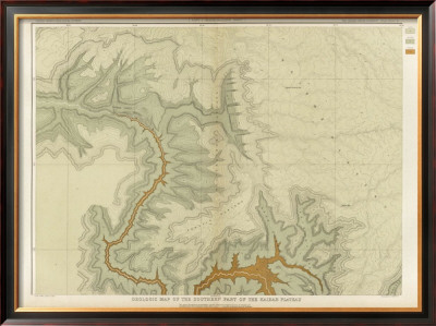 Grand Canyon: Geologic Map Of The Southern Kaibab Plateau (Part I, North-West), C.1882 by Clarence E. Dutton Pricing Limited Edition Print image