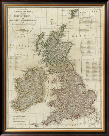 A Complete Map Of The British Isles, C.1788 by Thomas Kitchin Pricing Limited Edition Print image
