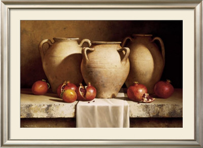 Urns With Persimmons And Pomegranates by Loran Speck Pricing Limited Edition Print image