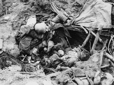 Dead German Soldiers In A Trench During The Battle Of Ypres 31St July 1917 by Robert Hunt Pricing Limited Edition Print image