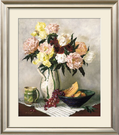 Peach Peonies And Irises by Joe Anna Arnett Pricing Limited Edition Print image