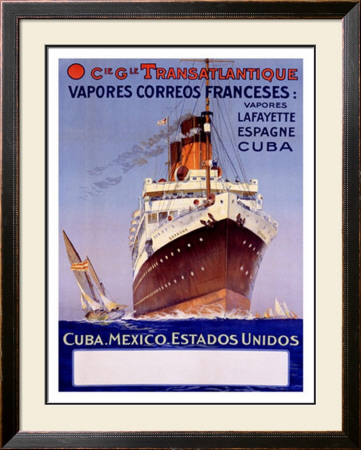 Transatlantique, Vapores Correos Franceses by Albert Sebille Pricing Limited Edition Print image
