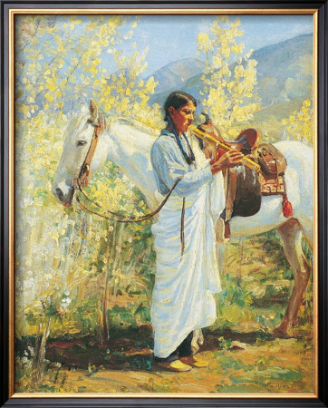 The Flute Player by Bert Phillips Pricing Limited Edition Print image