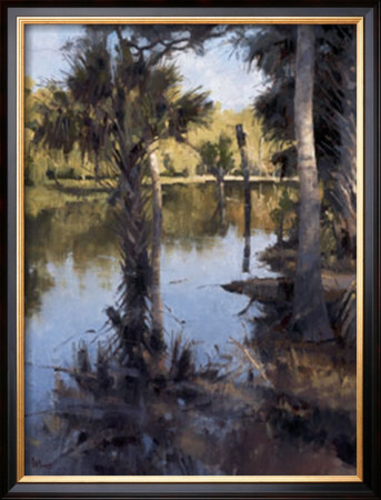 Palms On Water I by Larry Moore Pricing Limited Edition Print image