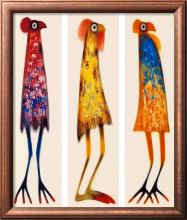 Funky Odd Bird Trio by Janet Waring Pricing Limited Edition Print image