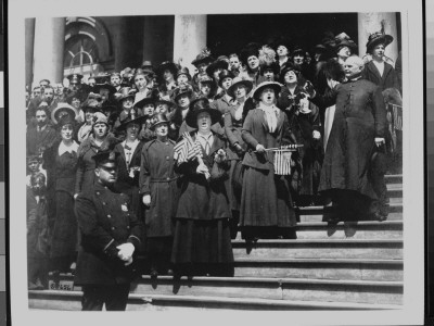 Members Of Liberty Loan Choir Singing On Steps Of City Hall In Third Liberty Loan Campaign, Wwi by Paul Thompson Pricing Limited Edition Print image
