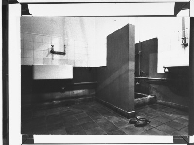 Bathroom Of Nazi War Criminal Adolf Eichmann's Cell With Slippers On The Floor, At Djalameh Jail by Gjon Mili Pricing Limited Edition Print image