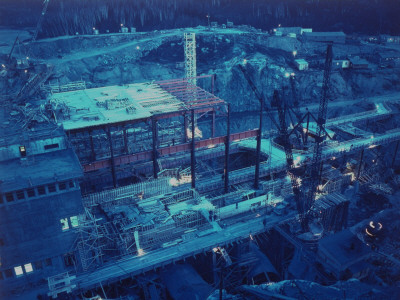 Aluminum Company's Construction Of Powerhouse For Hydroelectric Dam Project In Quebec, Canada by Andreas Feininger Pricing Limited Edition Print image