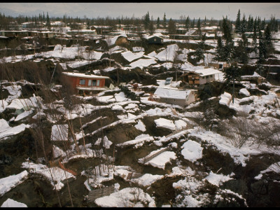 Wrecked Buildings And Broken Ground After Earthquake Registering 8.4 On The Richter Scale Struck by Bill Ray Pricing Limited Edition Print image