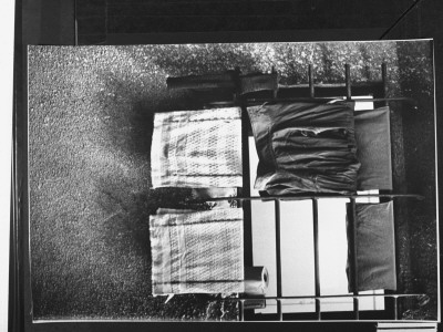 Nazi War Criminal Adolf Eichmann's Laundry Hanging To Dry On Bars In Cell At Djalameh Jail by Gjon Mili Pricing Limited Edition Print image