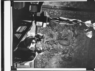 Dorothy Mcguire And George Brent In Scene From Film Spiral Staircase by Bob Landry Pricing Limited Edition Print image