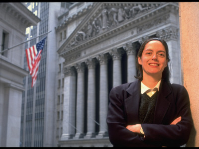 Time Sr. Ed. Priscilla Painton In Front Of Ny Stock Exchange Building by Ted Thai Pricing Limited Edition Print image