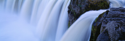 Close Up Of A Powerful Waterfall And Some Rocks, Iceland by Throstur Thordarson Pricing Limited Edition Print image
