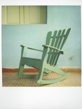 Polaroid Of Green Chair On Porch Of Traditional House, Vinales, Cuba, West Indies, Central America by Lee Frost Pricing Limited Edition Print image