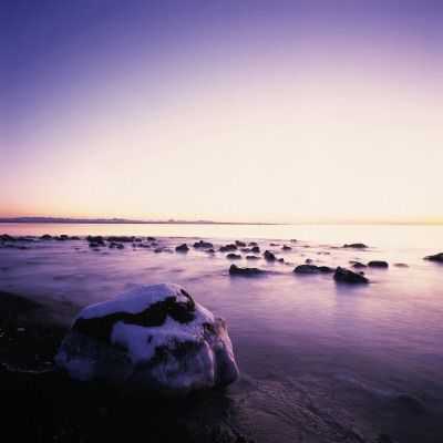 Rocks By The Seashore In Winter by Arnaldur Halldorsson Pricing Limited Edition Print image