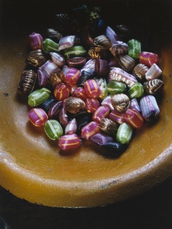 Colourful Hard Candy In A Bowl by Hans Hammarskiold Pricing Limited Edition Print image