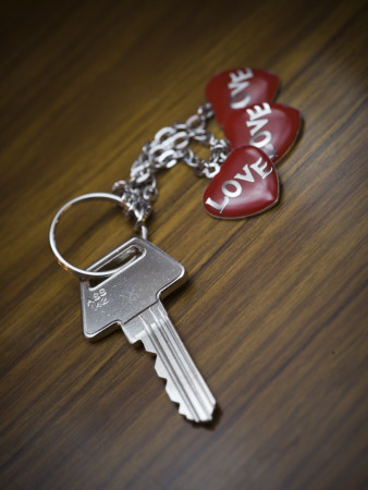 A Key On A 'Love' Key Ring by Jann Lipka Pricing Limited Edition Print image