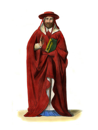Cardinal - Italian Male Costume Of 15Th Century Wearing Scarlet Hat And Robes Over A Cassock by Thomas Dalziel Pricing Limited Edition Print image