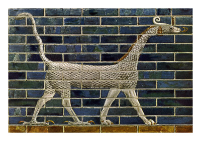 Mythical Beast On Ishtar Gate And Processional Way Which Form Part Of The Walls Of Babylon by Hugh Thomson Pricing Limited Edition Print image