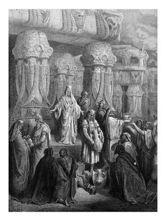 Cyrus King Of Persia, Restores The Gold And Silver Vessels Taken By King Nebuchadnezzar by John Rae Pricing Limited Edition Print image