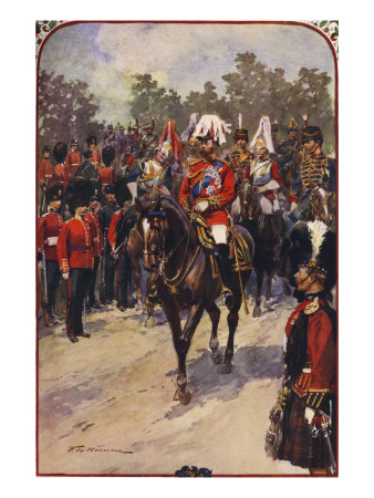 King George V On Horseback In Uniform Of Field-Marshal,1910 by Charles Louis Lucien Muller Pricing Limited Edition Print image