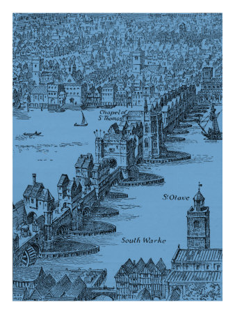 Old London Bridge, Elizabethan Drawing by Thomas Crane Pricing Limited Edition Print image