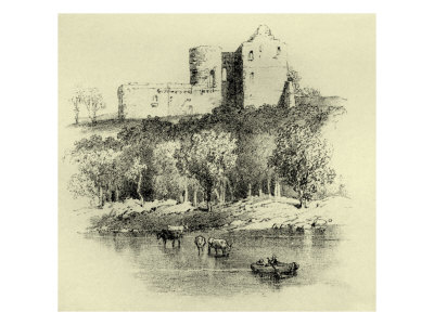 Norham Castle Is A Partly Ruined Castle In Northumberland, England, Overlooking The River Tweed by William Hole Pricing Limited Edition Print image