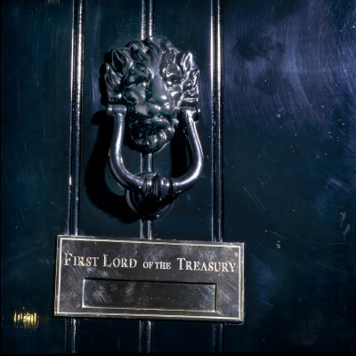 10 Downing Street, Detail Of Lion Headed Door Knocker On Front Door by Mark Fiennes Pricing Limited Edition Print image