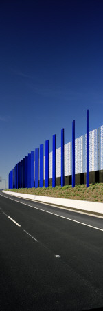 Craigieburn Bypass, Empty Road And Blue Blade Wall Melbourne by John Gollings Pricing Limited Edition Print image