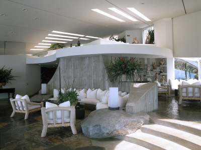 Beyer House, Malibu, California, Living Room, Architect: John Lautner by Alan Weintraub Pricing Limited Edition Print image