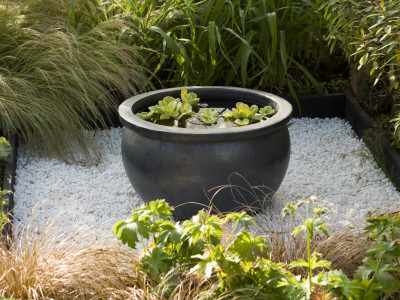 Granite Container Water Feature: Designers Beverley Knight And John Godwin by Clive Nichols Pricing Limited Edition Print image