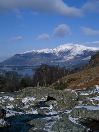 Ashness Bridge, Derwentwater And Skiddaw, The Lake District, Cumbria, England by Colin Dixon Pricing Limited Edition Print image