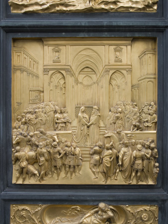 Detail Of Ghiberti's Doors At The Duomo, Florence, Italy, Architect: Lorenzo Ghiberti by David Clapp Pricing Limited Edition Print image