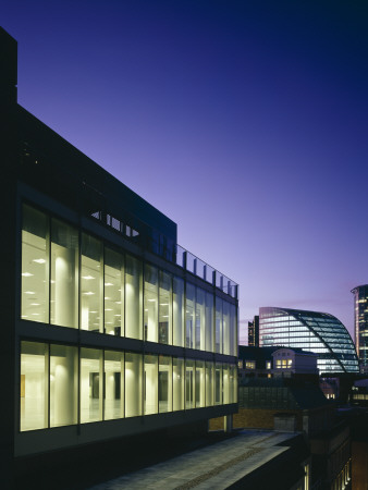 41 Lothbury, London, Offices Integrating Existing Listed Interior, Exterior At Dusk by David Churchill Pricing Limited Edition Print image